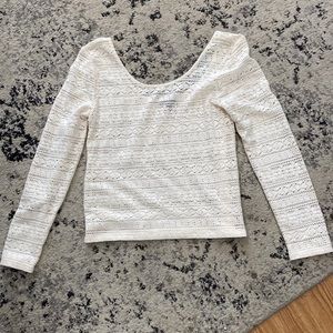 American Eagle Crochet Lace Long Sleeve Top  XL